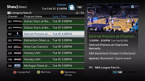 shawdirect satellite tv program guide.